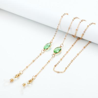 Divat akril kristály napszemüveg láncok kerek gyöngyös szemüveg lánc tartó szemüveg lánc maszk nyakpántos ékszer nőknek