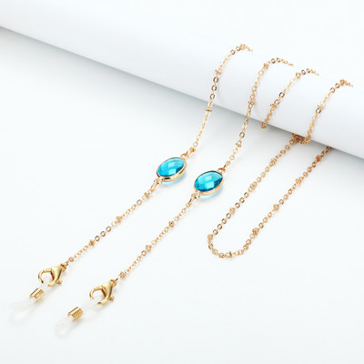 Divat akril kristály napszemüveg láncok kerek gyöngyös szemüveg lánc tartó szemüveg lánc maszk nyakpántos ékszer nőknek