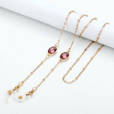 Divat akril kristály napszemüveg láncok kerek gyöngyös szemüveg lánc tartó szemüveg lánc maszk nyakpántos ékszer nőknek