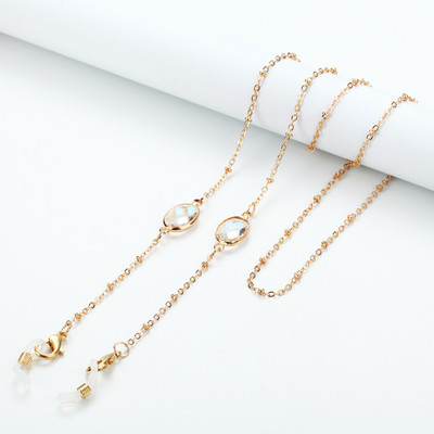 Divat akril kristály napszemüveg láncok kerek gyöngyös szemüveg lánc tartó szemüveg lánc maszk nyakpántos ékszer nőknek