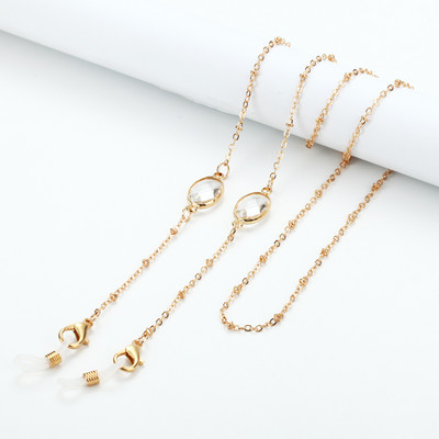 Divat akril kristály napszemüveg láncok kerek gyöngyös szemüveg lánc tartó szemüveg lánc maszk nyakpántos ékszer nőknek