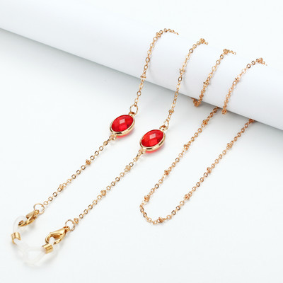 Divat akril kristály napszemüveg láncok kerek gyöngyös szemüveg lánc tartó szemüveg lánc maszk nyakpántos ékszer nőknek