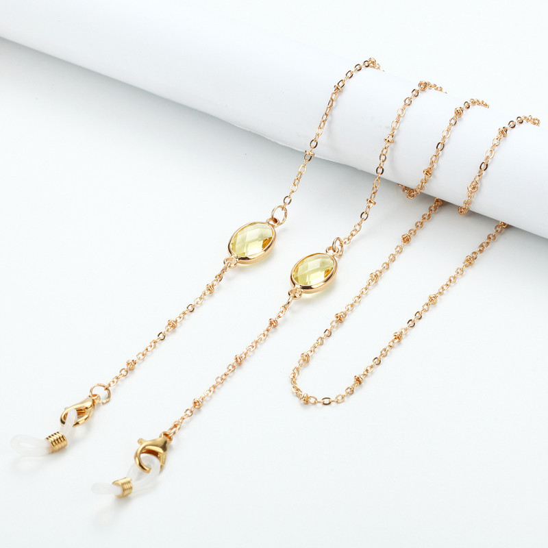 Divat akril kristály napszemüveg láncok kerek gyöngyös szemüveg lánc tartó szemüveg lánc maszk nyakpántos ékszer nőknek