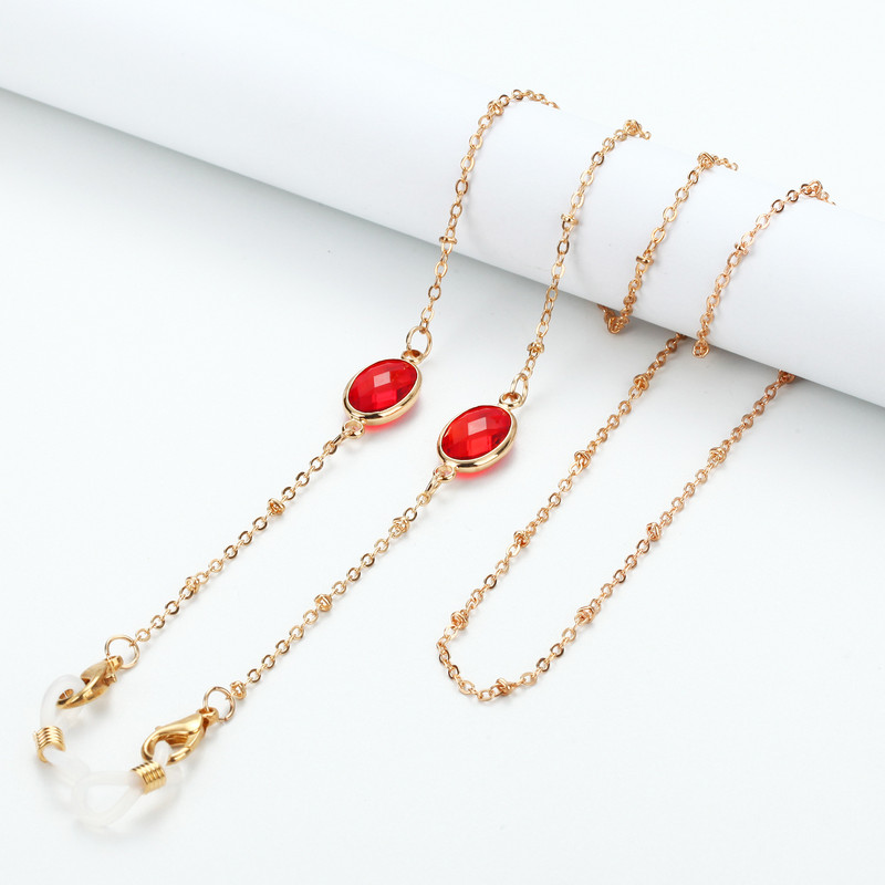 Divat akril kristály napszemüveg láncok kerek gyöngyös szemüveg lánc tartó szemüveg lánc maszk nyakpántos ékszer nőknek