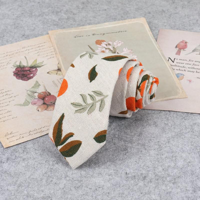 Bărbați de înaltă calitate, drăguț de in, cravată de desene animate pentru bărbați, modă, buline, flori imprimate, cadou amuzant, cravată subțire cu dungi înguste, cravată 6 cm