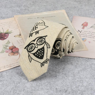 Bărbați de înaltă calitate, drăguț de in, cravată de desene animate pentru bărbați, modă, buline, flori imprimate, cadou amuzant, cravată subțire cu dungi înguste, cravată 6 cm