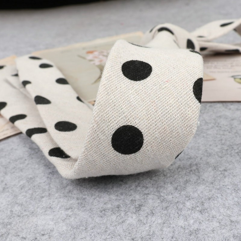 Bărbați de înaltă calitate, drăguț de in, cravată de desene animate pentru bărbați, modă, buline, flori imprimate, cadou amuzant, cravată subțire cu dungi înguste, cravată 6 cm