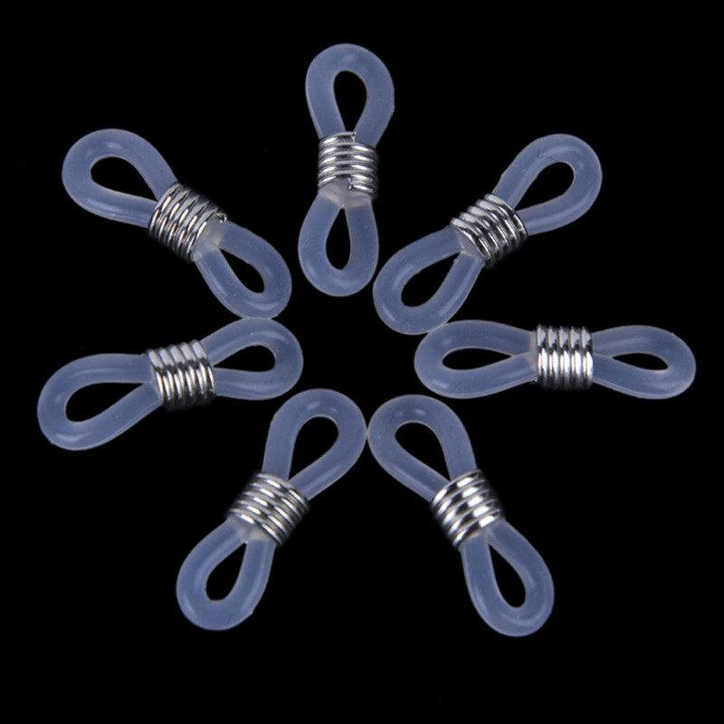 100 DB műanyag szilikon szemüvegek lánccsatlakozó szemüvegek lánc csúszásgátló gumi gyűrű pánt hosszabbító rugó barkács szemüveg kötél