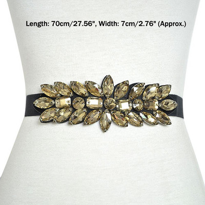 Naiste värviline kivist lilledega vöövöö elastne lai vöörihm Kleit Dekoratsioon Peo lilleline pannal Rhinestone elastne lai vöö