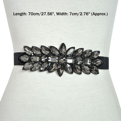 Naiste värviline kivist lilledega vöövöö elastne lai vöörihm Kleit Dekoratsioon Peo lilleline pannal Rhinestone elastne lai vöö