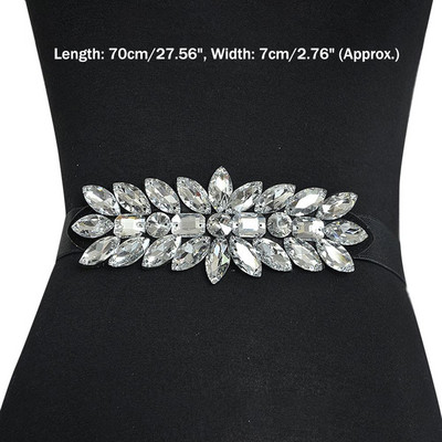 Naiste värviline kivist lilledega vöövöö elastne lai vöörihm Kleit Dekoratsioon Peo lilleline pannal Rhinestone elastne lai vöö