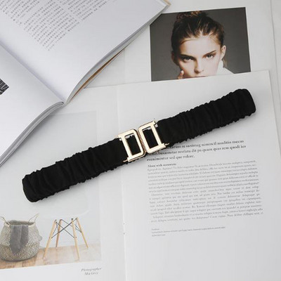 Naiste elastsus laia vöökohaga riidest vöö naistele metallist pandlaga vöö särk, ülikond, kleit, riiete aksessuaarid