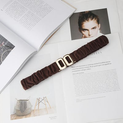 Naiste elastsus laia vöökohaga riidest vöö naistele metallist pandlaga vöö särk, ülikond, kleit, riiete aksessuaarid