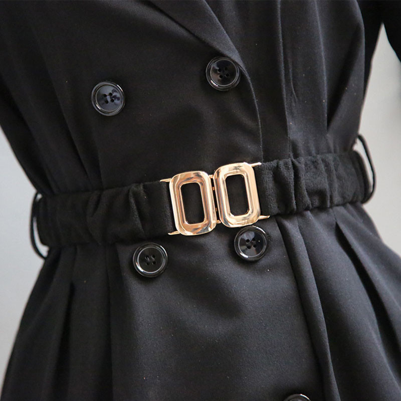 Naiste elastsus laia vöökohaga riidest vöö naistele metallist pandlaga vöö särk, ülikond, kleit, riiete aksessuaarid