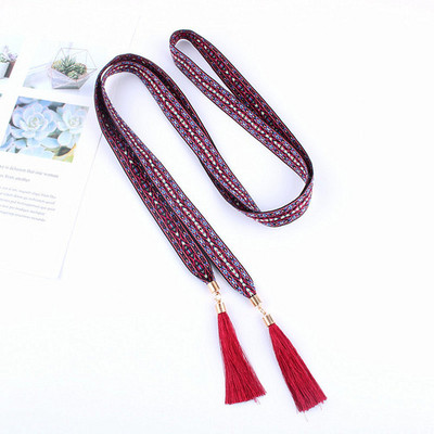 dizajnerski remeni visoke kvalitetei Nacionalne karakteristike remen platnene naramenice na struku s resama od užeta s resama retro ženska ukrasna haljina