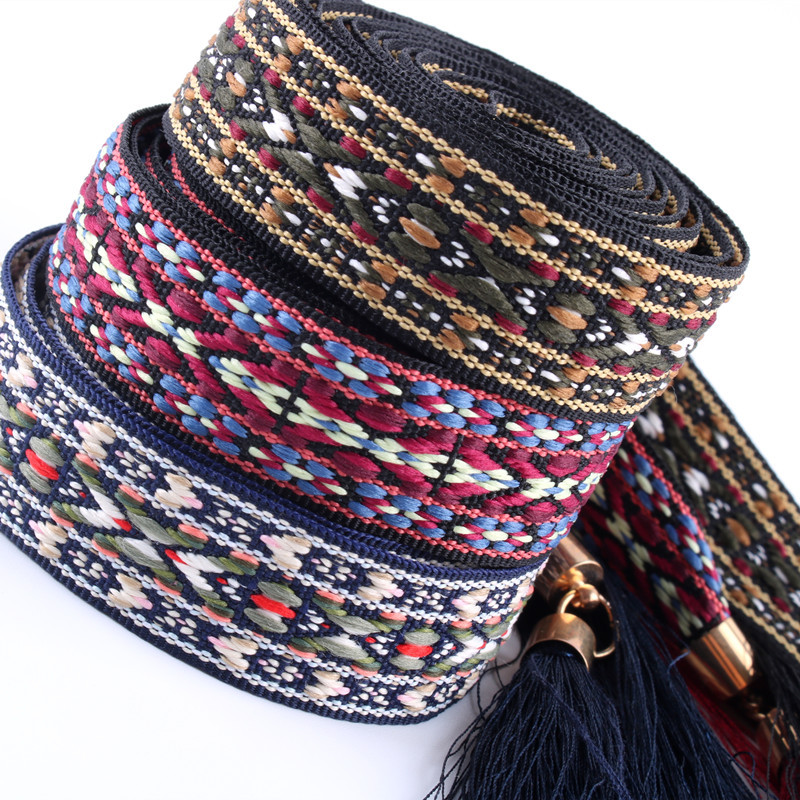 dizajnerski remeni visoke kvalitetei Nacionalne karakteristike remen platnene naramenice na struku s resama od užeta s resama retro ženska ukrasna haljina