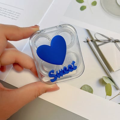 Νέο 1 σετ Lovely Flower Klein Μπλε τσέπη Μίνι θήκη φακών επαφής Κιτ ταξιδιού Easy Carry Lenses Box Δοχείο