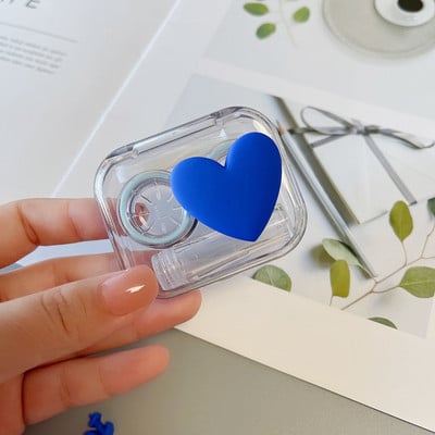 Νέο 1 σετ Lovely Flower Klein Μπλε τσέπη Μίνι θήκη φακών επαφής Κιτ ταξιδιού Easy Carry Lenses Box Δοχείο