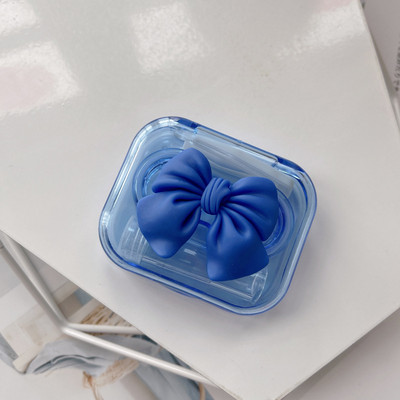 Νέο 1 σετ Lovely Flower Klein Μπλε τσέπη Μίνι θήκη φακών επαφής Κιτ ταξιδιού Easy Carry Lenses Box Δοχείο