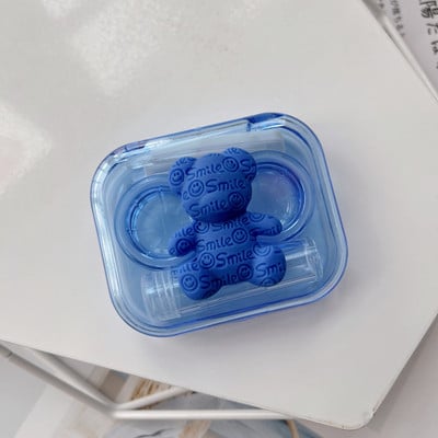 Νέο 1 σετ Lovely Flower Klein Μπλε τσέπη Μίνι θήκη φακών επαφής Κιτ ταξιδιού Easy Carry Lenses Box Δοχείο