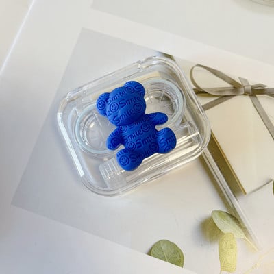 Νέο 1 σετ Lovely Flower Klein Μπλε τσέπη Μίνι θήκη φακών επαφής Κιτ ταξιδιού Easy Carry Lenses Box Δοχείο