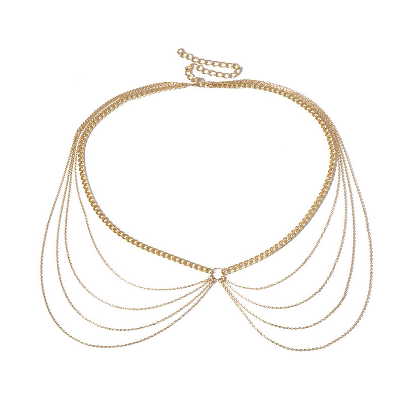 Vintage többszintes lánc övek női derékpántok fém alumínium női Desinger (ruhával) 2023 Y2k női testlánc 024