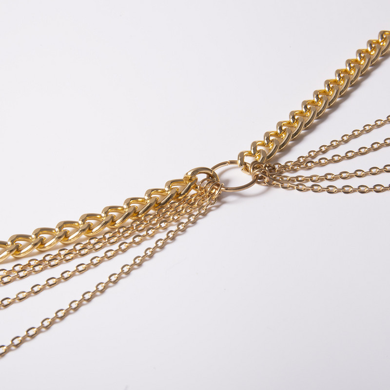 Vintage többszintes lánc övek női derékpántok fém alumínium női Desinger (ruhával) 2023 Y2k női testlánc 024