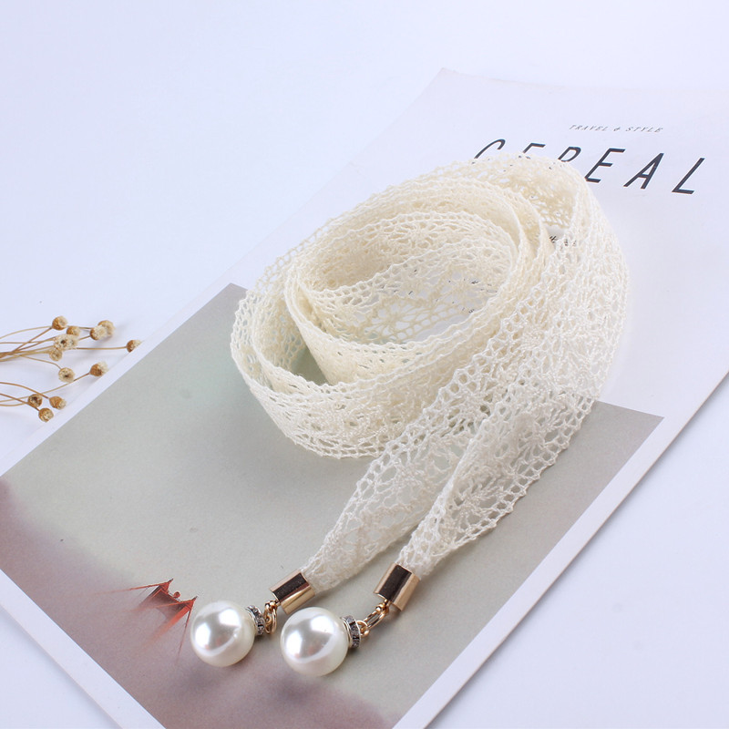 női divat csipke üreges öv vékony gyöngy öv kötél ruhákhoz bojt derékpánt öv csomó díszített keskeny szalag fekete