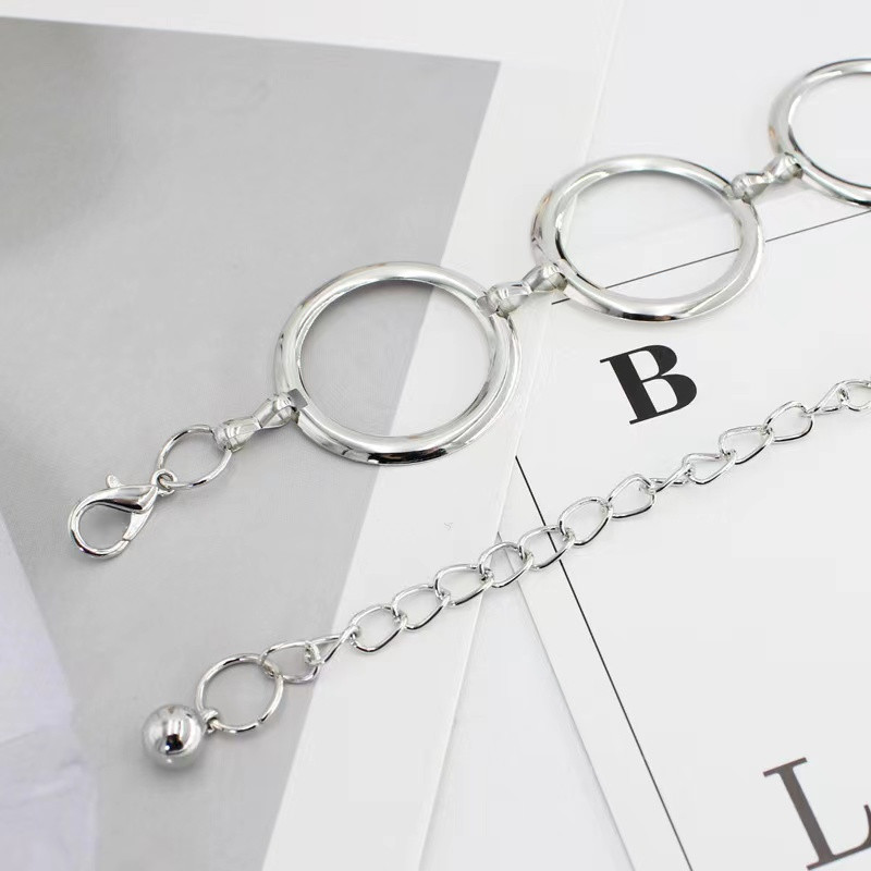 Zlatni ukrasni remen s velikim prstenom Korejska verzija modne proljeća i ljeta elegantna metalna haljina ženski lanac oko struka ženski remen