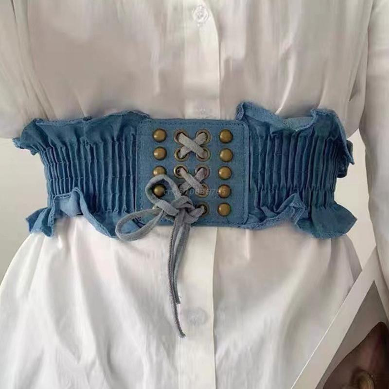 Elasztikus fűző deréköv Peplum öv fűzős derékszíj farmer rugalmas öv derék Cincher öv rugalmas öv ruhákhoz