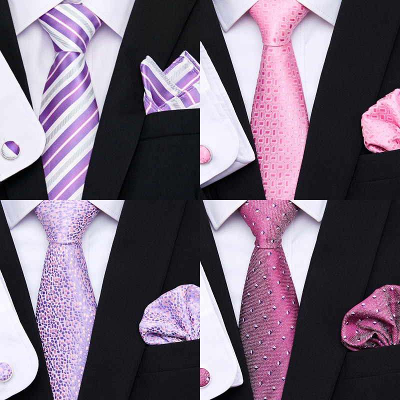 Prabangus 100 % šilko kaklaraištis, nosinė, kišeninė kvadratinė rankogalių segtukų rinkinys, kaklaraištis vyrams, mėlynas raudonas, drabužių priedai