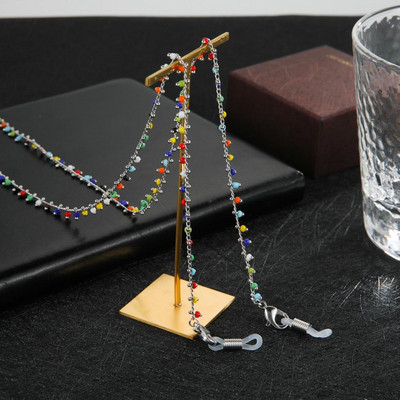 Skyrim Boho divat női színes gyöngyös szemüvegek láncok fém szemüvegtartók zsinór nyakpánt kötél zsinór napszemüveghez