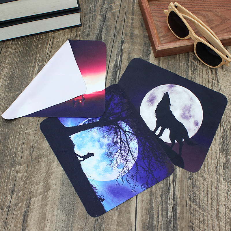 4 buc/lot Desen animat interstelar Planet Wolf Ochelari Pânză Ochelari de vedere Microfibră Pânză de curățare pentru lentile Telefon Screen Cleaner Personalizat