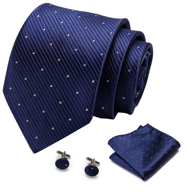 Muška kravata Crvena točkasta kvalitetna vjenčana kravata Za muškarce Kravata Hanky Dugmad za manžete Svilena kravata Set Dizajner Poslovna