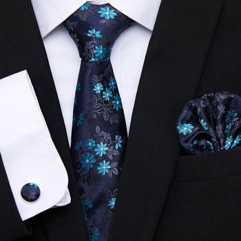 Маркова дизайнерска модна луксозна копринена вратовръзка Лилави блестящи вратовръзки за мъже Бизнес официална вратовръзка и носни кърпи и копчета за ръкавели