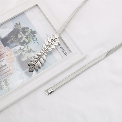 Parduodu kaip karštus pyragus Metaliniai lapeliai Elastingi diržai moterims Sidabrinė juosmens grandinėlė suknelė Dekoruota moteriški diržai Įvairių stilių