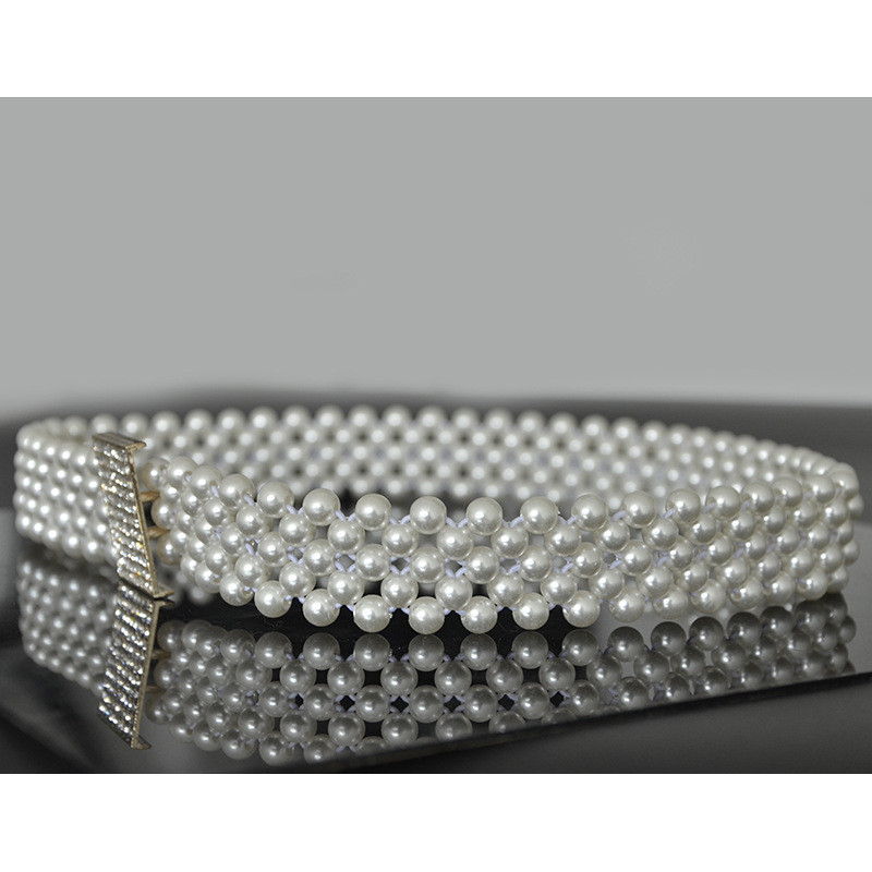 Novi jedinstveni biserni dijamantni pojas Ženska moda Sjajni široki pojasevi Ženska jeans haljina Pojas Dizajn marke 2022.