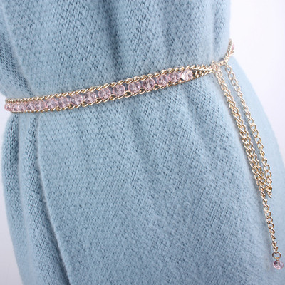 Metalni pojasevi s lančićima za djevojke za 2020. Ženske haljine Dizajnerski pojasevi sa vještim dijamantima Srebrni Zlatni Ženski