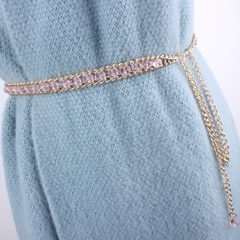 Metalni pojasevi s lančićima za djevojke za 2020. Ženske haljine Dizajnerski pojasevi sa vještim dijamantima Srebrni Zlatni Ženski