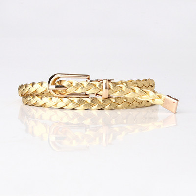 Divatos vékony PU-bőr pántok, szőtt tűs csatos öv farmer öv PU öv ruha finom öv nőknek