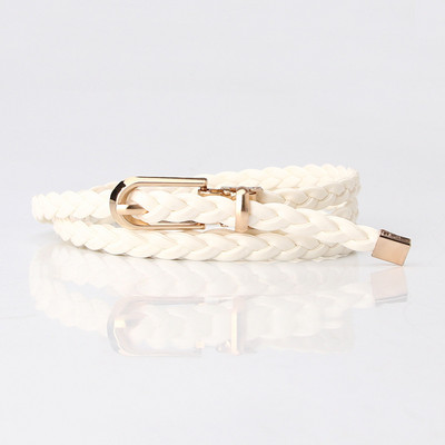 Divatos vékony PU-bőr pántok, szőtt tűs csatos öv farmer öv PU öv ruha finom öv nőknek