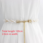 Haljina Pearl Hook Ženski lanac oko struka Korejski stil Slatka moda Pearl Decoratio Metalni pojas pojasevi za žene cinturones para mujer