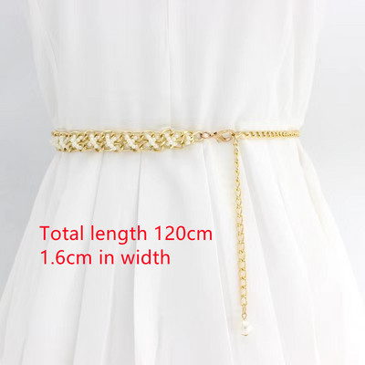 Haljina Pearl Hook Ženski lanac oko struka Korejski stil Slatka moda Pearl Decoratio Metalni pojas pojasevi za žene cinturones para mujer