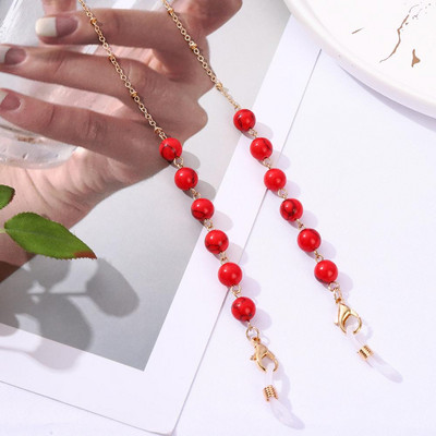 2023 Novi lanac za naočale od perli od ahata, metalni šareni lančići protiv gubitka, kristalni lanac za sunčane naočale, maska, lančići za maske od užeta