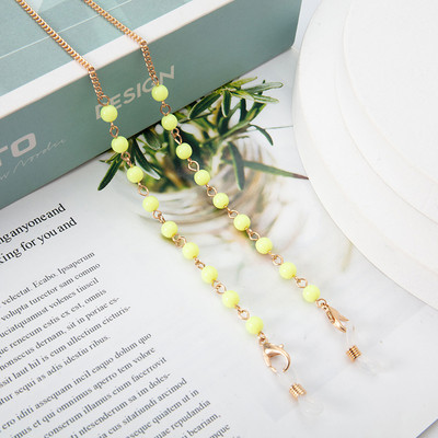 2023 Novi lanac za naočale od perli od ahata, metalni šareni lančići protiv gubitka, kristalni lanac za sunčane naočale, maska, lančići za maske od užeta