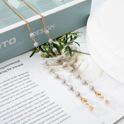 2023 Novi lanac za naočale od perli od ahata, metalni šareni lančići protiv gubitka, kristalni lanac za sunčane naočale, maska, lančići za maske od užeta