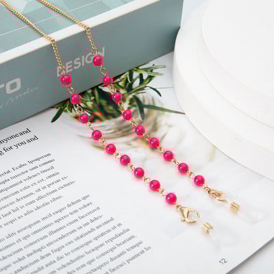 2023 Novi lanac za naočale od perli od ahata, metalni šareni lančići protiv gubitka, kristalni lanac za sunčane naočale, maska, lančići za maske od užeta