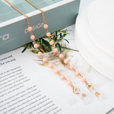 2023 Novi lanac za naočale od perli od ahata, metalni šareni lančići protiv gubitka, kristalni lanac za sunčane naočale, maska, lančići za maske od užeta