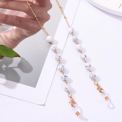 2023 Novi lanac za naočale od perli od ahata, metalni šareni lančići protiv gubitka, kristalni lanac za sunčane naočale, maska, lančići za maske od užeta