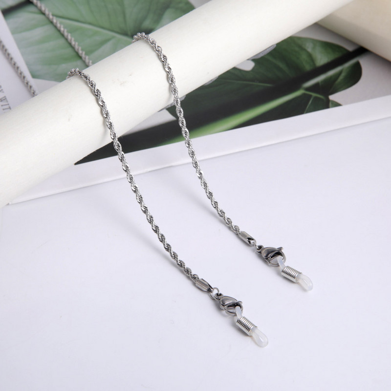 Lanț răsucit din oțel inoxidabil Skyrim pentru ochelari de soare Femei Bărbați Suport ochelari Lanțuri Snur Ochelari Snur Cureaua pentru gât Coarda pentru mască